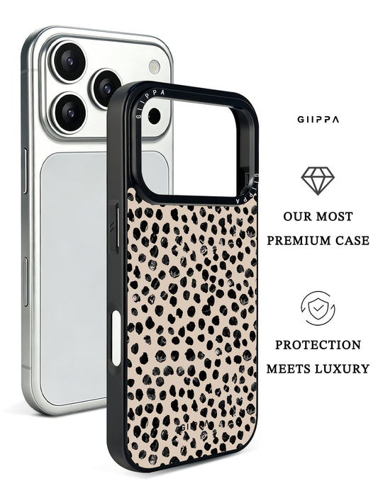 GIIPPA Minimalist Matte Beige Black Spot Leopard Protective Case For iPhone 11 12 13 14 15 16 17 Series Pro Max Plus 16E Air