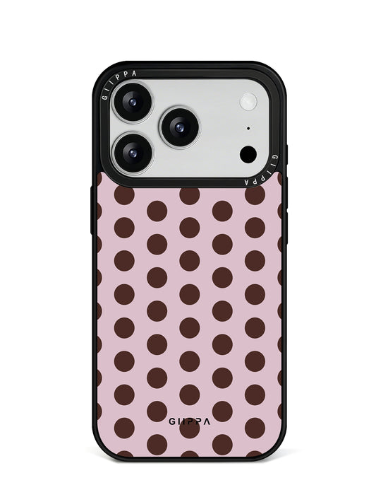 GIIPPA Matte Light Pink Chocolate Small Polka Dot Shockproof Phone Case For iPhone 11/11 Pro/11 Pro Max/12 Pro Max/13 Pro/13 Pro Max/14 Plus/14 Pro/14 Pro Max/15/15 Plus/15 Pro/15 Pro Max/16/16 Plus/16 Pro/16 Pro Max/16E/17/17 Air/17 Pro/17 Pro Max