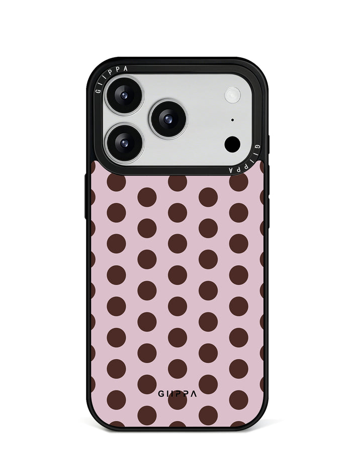 GIIPPA Matte Light Pink Chocolate Small Polka Dot Shockproof Phone Case For iPhone 11/11 Pro/11 Pro Max/12 Pro Max/13 Pro/13 Pro Max/14 Plus/14 Pro/14 Pro Max/15/15 Plus/15 Pro/15 Pro Max/16/16 Plus/16 Pro/16 Pro Max/16E/17/17 Air/17 Pro/17 Pro Max