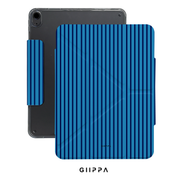 GIIPPA YARA FOLD Detachable Magnetic iPad Case Patterned Moments Ocean Joy Vibrant Sky Navy Dual Blue Thin Vertical Stripe Dual Buckle Split Magnetic Coastal Protective Cover For All iPad Generations
