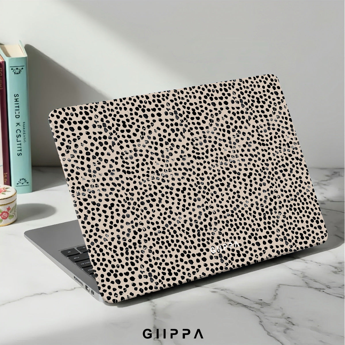 GIIPPA Beige & Black Dalmatian Spotted Laptop Case | Protective Cover Compatible with MacBook Air/Pro 13/14/15/16 Inch (2016-2026 Models)