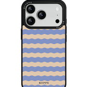 GIIPPA Soft Matte Blue Coffee Wavy Striped Protective Case For iPhone 11 12 13 14 15 16 17 Series Pro Max Plus 16E Air