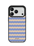 GIIPPA Soft Matte Blue Coffee Wavy Striped Protective Case For iPhone 11 12 13 14 15 16 17 Series Pro Max Plus 16E Air