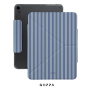 GIIPPA YARA FOLD Detachable Magnetic iPad Case Patterned Moments Lavender Slow Muted Haze Blue Double Thin Vertical Stripe Dual Buckle Split Magnetic Gentle Protective Cover For All iPad Mini Air Pro