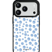 GIIPPA Fresh Matte Watercolor Blue Polka Dot Protective Case For iPhone 11 12 13 14 15 16 17 Series Pro Max Plus 16E Air
