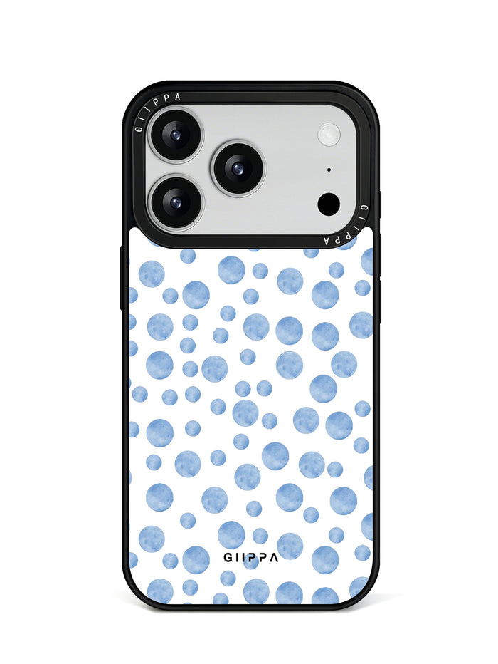 GIIPPA Fresh Matte Watercolor Blue Polka Dot Protective Case For iPhone 11 12 13 14 15 16 17 Series Pro Max Plus 16E Air