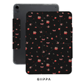 GIIPPA YARA FOLD Detachable Magnetic iPad Case Patterned Moments Petal Soft Dark Base Cute Strawberry Tiny Rose Floral Print Dual Pull Buckle Split Protective Case For All iPad Models