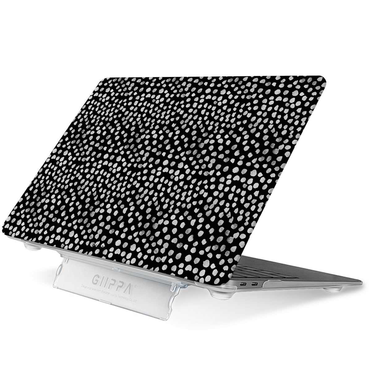 Soft Matte PU+PC MacBook Protective Case Built-In Foldable Stand | Anti-Scratch Cooling Hard Shell Cover for All Mac Models