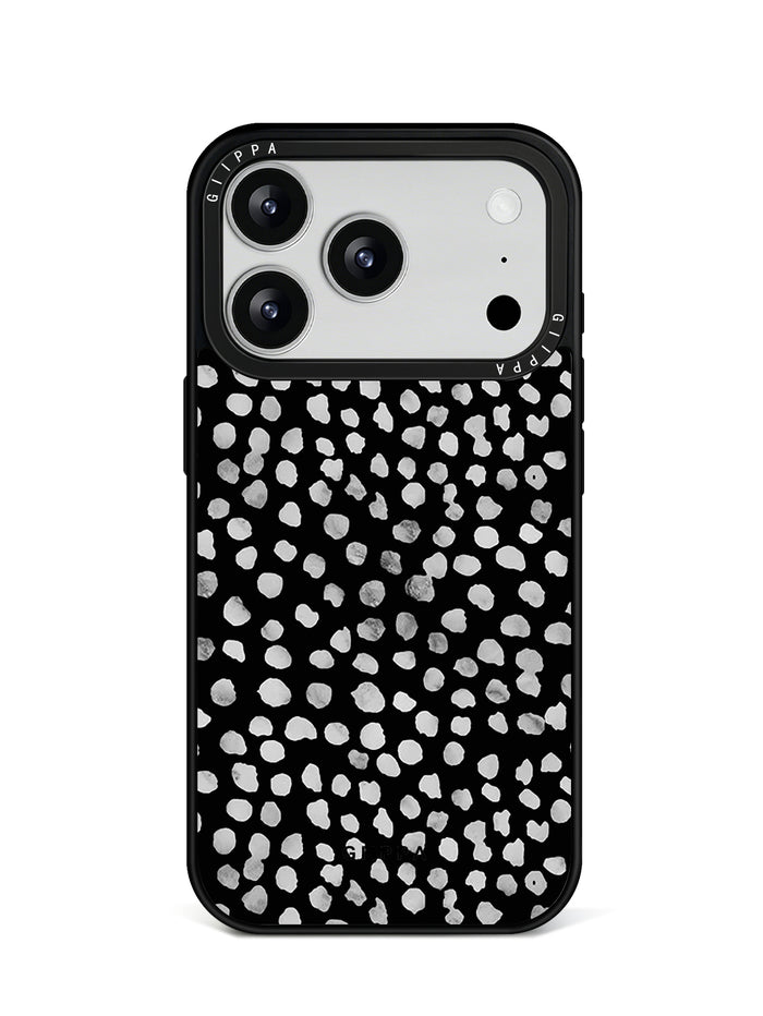 GIIPPA Matte Cream Beige Small Black Polka Dot Shockproof Phone Case For iPhone 11/11 Pro/11 Pro Max/12 Pro Max/13 Pro/13 Pro Max/14 Plus/14 Pro/14 Pro Max/15/15 Plus/15 Pro/15 Pro Max/16/16 Plus/16 Pro/16 Pro Max/16E/17/17 Air/17 Pro/17 Pro Max