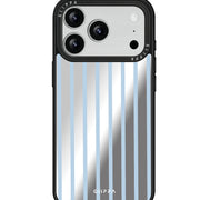 GIIPPA Patterned Moments Midnight Whisper Baby Blue Ultra Thin Vertical Stripe Mirror TPU Shockproof Phone Case Large Lens Frame Cover For iPhone Full Series