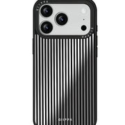 GIIPPA Patterned Moments Midnight Whisper Cool Minimalist Thin Black Vertical Stripe Mirror TPU Shockproof Phone Case Large Lens Frame Fit iPhone 11 To 17 All Series