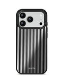 GIIPPA Patterned Moments Midnight Whisper Cool Minimalist Thin Black Vertical Stripe Mirror TPU Shockproof Phone Case Large Lens Frame Fit iPhone 11 To 17 All Series
