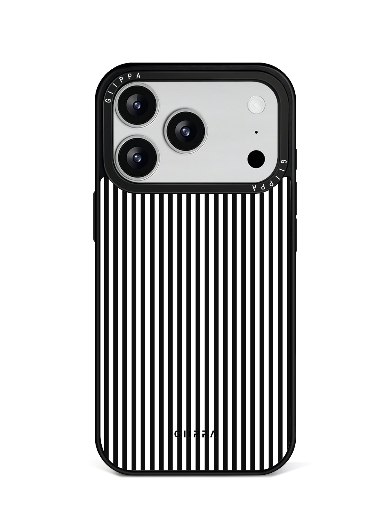 GIIPPA Matte Classic Black White Thin Vertical Stripes Shockproof Phone Case For iPhone 11/11 Pro/11 Pro Max/12 Pro Max/13 Pro/13 Pro Max/14 Plus/14 Pro/14 Pro Max/15/15 Plus/15 Pro/15 Pro Max/16/16 Plus/16 Pro/16 Pro Max/16E/17/17 Air/17 Pro/17 Pro Max