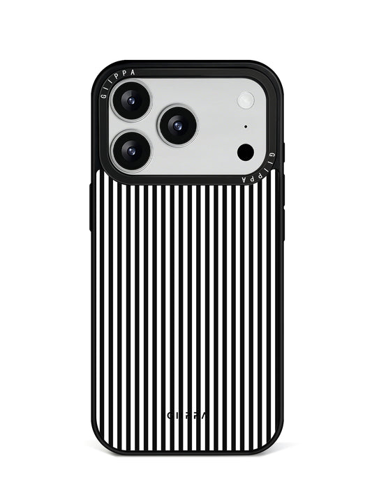GIIPPA Matte Classic Black White Thin Vertical Stripes Shockproof Phone Case For iPhone 11/11 Pro/11 Pro Max/12 Pro Max/13 Pro/13 Pro Max/14 Plus/14 Pro/14 Pro Max/15/15 Plus/15 Pro/15 Pro Max/16/16 Plus/16 Pro/16 Pro Max/16E/17/17 Air/17 Pro/17 Pro Max