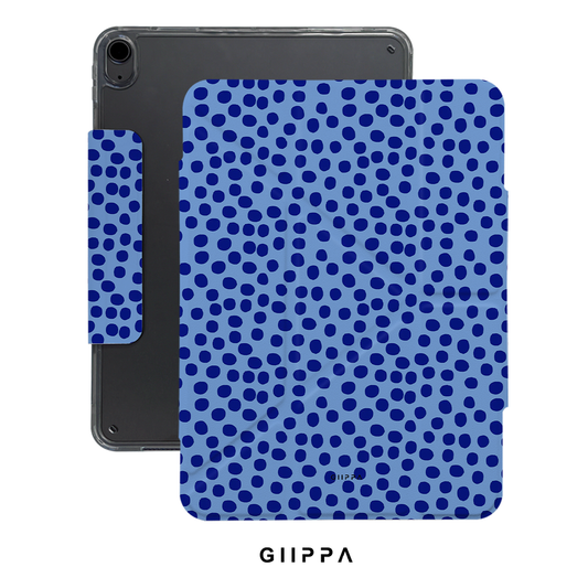 GIIPPA YARA FOLD Detachable Magnetic iPad Case Patterned Moments Blue Cheer Soft Pale Navy Irregular Polka Dot Dual Buckle Split Protective Shell For All iPad Generations