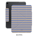 GIIPPA YARA FOLD Detachable Magnetic iPad Case Patterned Moments Pastel Bliss Muted Lavender Beige Dual Pastel Wavy Horizontal Stripe Dual Buckle Split Magnetic Dreamy Gentle Protective Cover For All iPad Generations