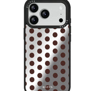 GIIPPA Patterned Moments Midnight Whisper Classic Even Dark Brown Polka Dot Mirror TPU Shockproof Phone Case Large Lens Guard For All iPhone 11–17 Series 16E 17 Air