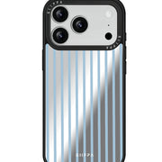 GIIPPA Patterned Moments Midnight Whisper Sky Blue Slim Thin Vertical Stripe Mirror TPU Shockproof Phone Case Large Lens Frame Cover For iPhone Full Series