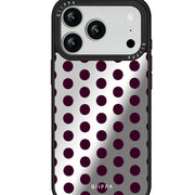 GIIPPA Patterned Moments Midnight Whisper Deep Plum Uniform Large Polka Dot Mirror TPU Shockproof Phone Case Large Lens Frame Protective Cover For iPhone Full Series