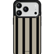 GIIPPA Matte Black Taupe Wide Vertical Stripes Shockproof Phone Case For iPhone 11/11 Pro/11 Pro Max/12 Pro Max/13 Pro/13 Pro Max/14 Plus/14 Pro/14 Pro Max/15/15 Plus/15 Pro/15 Pro Max/16/16 Plus/16 Pro/16 Pro Max/16E/17/17 Air/17 Pro/17 Pro Max
