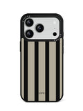 GIIPPA Matte Black Taupe Wide Vertical Stripes Shockproof Phone Case For iPhone 11/11 Pro/11 Pro Max/12 Pro Max/13 Pro/13 Pro Max/14 Plus/14 Pro/14 Pro Max/15/15 Plus/15 Pro/15 Pro Max/16/16 Plus/16 Pro/16 Pro Max/16E/17/17 Air/17 Pro/17 Pro Max
