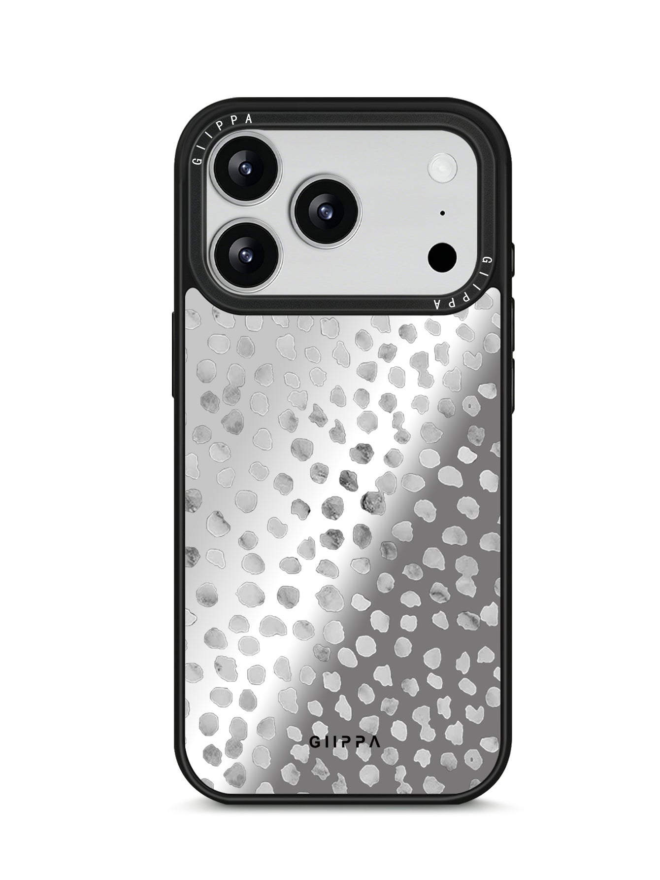 GIIPPA Midnight Whisper Silver Mirror Leopard Print Case for iPhone 15/16/17 Promax/pro（副本）