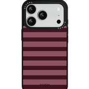 GIIPPA Matte Dusty Rose Burgundy Flat Horizontal Stripes Shockproof Phone Case For iPhone 11/11 Pro/11 Pro Max/12 Pro Max/13 Pro/13 Pro Max/14 Plus/14 Pro/14 Pro Max/15/15 Plus/15 Pro/15 Pro Max/16/16 Plus/16 Pro/16 Pro Max/16E/17/17 Air/17 Pro/17 Pro Max