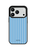 GIIPPA Matte Baby Blue Pale White Thin Vertical Stripes Shockproof Phone Case For iPhone 11/11 Pro/11 Pro Max/12 Pro Max/13 Pro/13 Pro Max/14 Plus/14 Pro/14 Pro Max/15/15 Plus/15 Pro/15 Pro Max/16/16 Plus/16 Pro/16 Pro Max/16E/17/17 Air/17 Pro/17 Pro Max