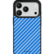 GIIPPA Matte Klein Blue Light Blue Thin Diagonal Stripes Shockproof Phone Case For iPhone 11/11 Pro/11 Pro Max/12 Pro Max/13 Pro/13 Pro Max/14 Plus/14 Pro/14 Pro Max/15/15 Plus/15 Pro/15 Pro Max/16/16 Plus/16 Pro/16 Pro Max/16E/17/17 Air/17 Pro/17 Pro Max