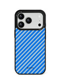 GIIPPA Matte Klein Blue Light Blue Thin Diagonal Stripes Shockproof Phone Case For iPhone 11/11 Pro/11 Pro Max/12 Pro Max/13 Pro/13 Pro Max/14 Plus/14 Pro/14 Pro Max/15/15 Plus/15 Pro/15 Pro Max/16/16 Plus/16 Pro/16 Pro Max/16E/17/17 Air/17 Pro/17 Pro Max