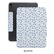 GIIPPA YARA FOLD Detachable Magnetic iPad Case Patterned Moments Sky Dream White Base Watercolor Irregular Mixed Size Light Blue Polka Dot Dual Pull Buckle Split Magnetic Pastel Protective Shell For All iPad Sizes