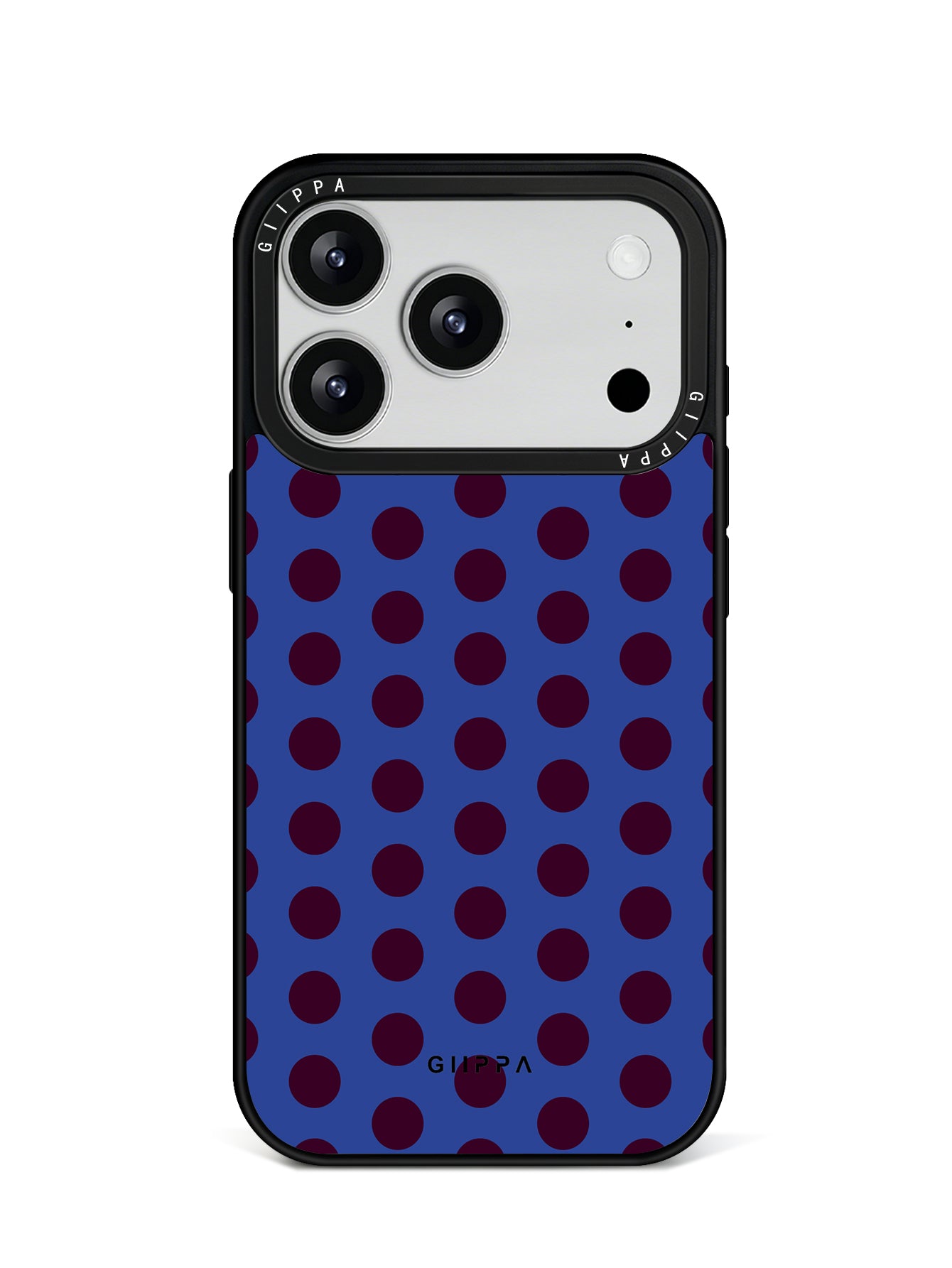 GIIPPA Matte Klein Blue Burgundy Big Polka Dot Shockproof Phone Case For iPhone 11/11 Pro/11 Pro Max/12 Pro Max/13 Pro/13 Pro Max/14 Plus/14 Pro/14 Pro Max/15/15 Plus/15 Pro/15 Pro Max/16/16 Plus/16 Pro/16 Pro Max/16E/17/17 Air/17 Pro/17 Pro Max
