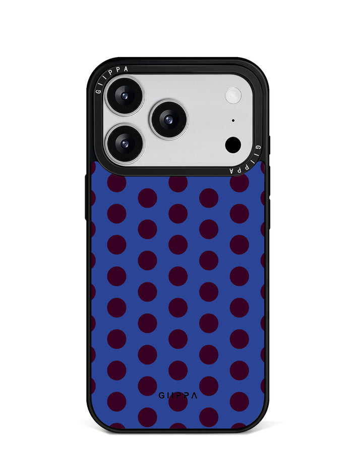 GIIPPA Matte Klein Blue Burgundy Big Polka Dot Shockproof Phone Case For iPhone 11/11 Pro/11 Pro Max/12 Pro Max/13 Pro/13 Pro Max/14 Plus/14 Pro/14 Pro Max/15/15 Plus/15 Pro/15 Pro Max/16/16 Plus/16 Pro/16 Pro Max/16E/17/17 Air/17 Pro/17 Pro Max