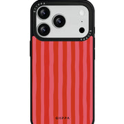 GIIPPA Matte Red Pink Vertical Stripes Shockproof Phone Case For iPhone 11/11 Pro/11 Pro Max/12 Pro Max/13 Pro/13 Pro Max/14 Plus/14 Pro/14 Pro Max/15/15 Plus/15 Pro/15 Pro Max/16/16 Plus/16 Pro/16 Pro Max/16E/17/17 Air/17 Pro/17 Pro Max