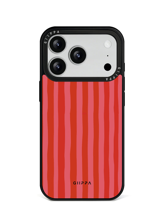 GIIPPA Matte Red Pink Vertical Stripes Shockproof Phone Case For iPhone 11/11 Pro/11 Pro Max/12 Pro Max/13 Pro/13 Pro Max/14 Plus/14 Pro/14 Pro Max/15/15 Plus/15 Pro/15 Pro Max/16/16 Plus/16 Pro/16 Pro Max/16E/17/17 Air/17 Pro/17 Pro Max
