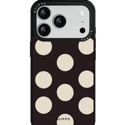 GIIPPA Matte Black Base Cream Big Polka Dot Shockproof Phone Case For iPhone 11/11 Pro/11 Pro Max/12 Pro Max/13 Pro/13 Pro Max/14 Plus/14 Pro/14 Pro Max/15/15 Plus/15 Pro/15 Pro Max/16/16 Plus/16 Pro/16 Pro Max/16E/17/17 Air/17 Pro/17 Pro Max