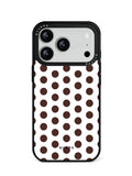 GIIPPA Matte White Chocolate Big Polka Dot Shockproof Phone Case For iPhone 11/11 Pro/11 Pro Max/12 Pro Max/13 Pro/13 Pro Max/14 Plus/14 Pro/14 Pro Max/15/15 Plus/15 Pro/15 Pro Max/16/16 Plus/16 Pro/16 Pro Max/16E/17/17 Air/17 Pro/17 Pro Max