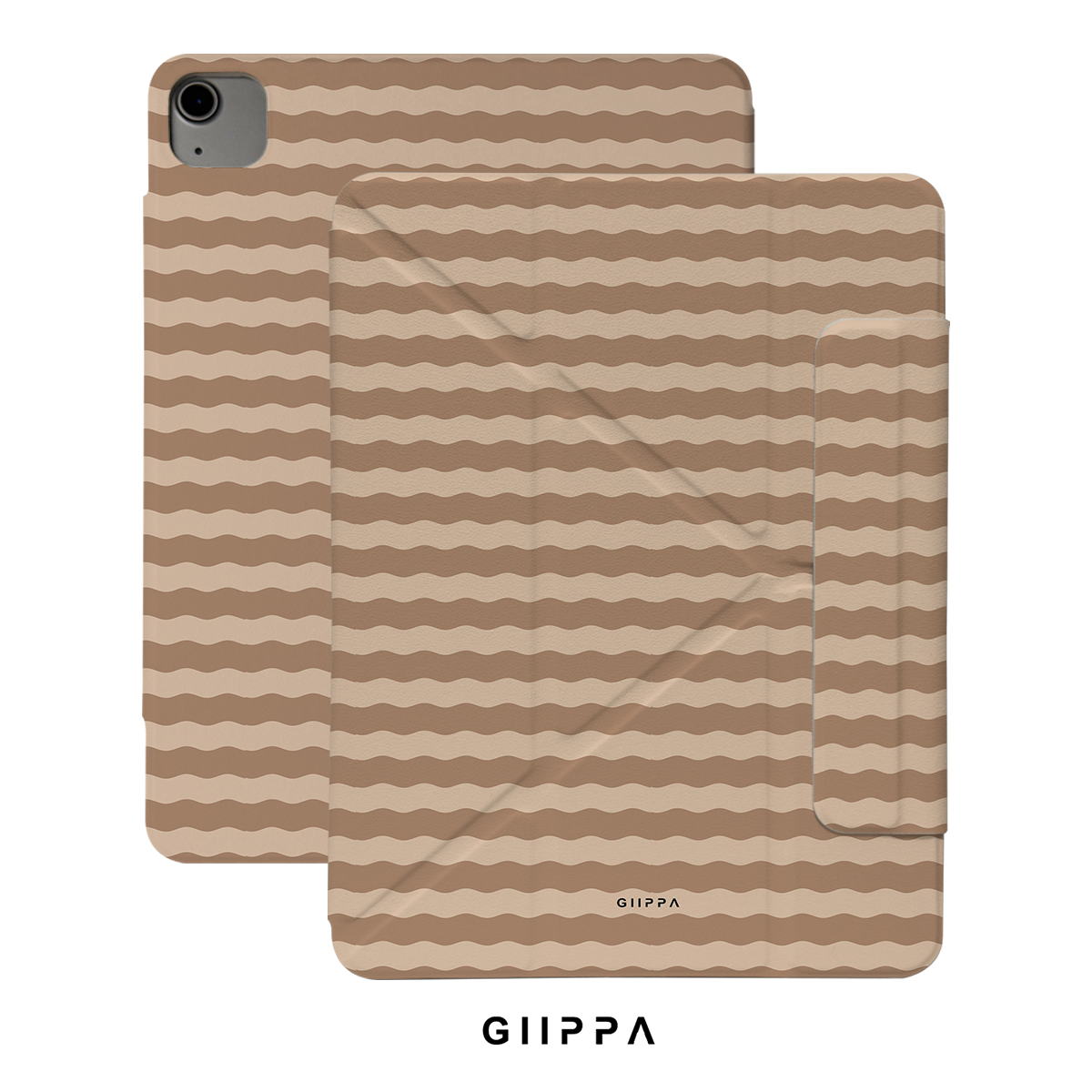 GIIPPA LUNA CLIP PATTERNED MOMENTS Latte Hug Magnetic iPad Case