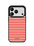 GIIPPA Matte Red Cream Horizontal Stripes Shockproof Phone Case For iPhone 11/11 Pro/11 Pro Max/12 Pro Max/13 Pro/13 Pro Max/14 Plus/14 Pro/14 Pro Max/15/15 Plus/15 Pro/15 Pro Max/16/16 Plus/16 Pro/16 Pro Max/16E/17/17 Air/17 Pro/17 Pro Max