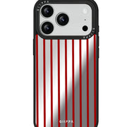GIIPPA Patterned Moments Midnight Whisper Minimalist Thin Red Vertical Line Mirror TPU Shockproof Phone Case Large Camera Frame For iPhone 11–17 All Models