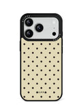 GIIPPA Matte Cream Beige Dark Brown Small Polka Dot Shockproof Phone Case For iPhone 11/11 Pro/11 Pro Max/12 Pro Max/13 Pro/13 Pro Max/14 Plus/14 Pro/14 Pro Max/15/15 Plus/15 Pro/15 Pro Max/16/16 Plus/16 Pro/16 Pro Max/16E/17/17 Air/17 Pro/17 Pro Max