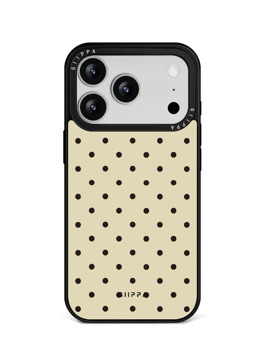 GIIPPA Matte Cream Beige Dark Brown Small Polka Dot Shockproof Phone Case For iPhone 11/11 Pro/11 Pro Max/12 Pro Max/13 Pro/13 Pro Max/14 Plus/14 Pro/14 Pro Max/15/15 Plus/15 Pro/15 Pro Max/16/16 Plus/16 Pro/16 Pro Max/16E/17/17 Air/17 Pro/17 Pro Max