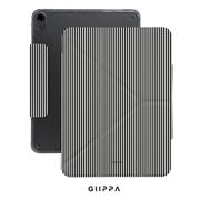 GIIPPA YARA FOLD Detachable Magnetic iPad Case Patterned Moments Knit Cozy Minimal Black White Fine Knit Vertical Stripe Dual Pull Buckle Split Magnetic Protective Shell For All iPad Sizes