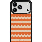 GIIPPA Matte Orange Cream Wavy Horizontal Stripes Shockproof Phone Case For iPhone 11/11 Pro/11 Pro Max/12 Pro Max/13 Pro/13 Pro Max/14 Plus/14 Pro/14 Pro Max/15/15 Plus/15 Pro/15 Pro Max/16/16 Plus/16 Pro/16 Pro Max/16E/17/17 Air/17 Pro/17 Pro Max