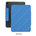 GIIPPA YARA FOLD Detachable Magnetic iPad Case Patterned Moments Ocean Joy Diagonal Dual Sky Pale Blue Thin Slant Stripe Dual Buckle Split Magnetic Unique Coastal Protective Cover For All iPad Mini Air Pro