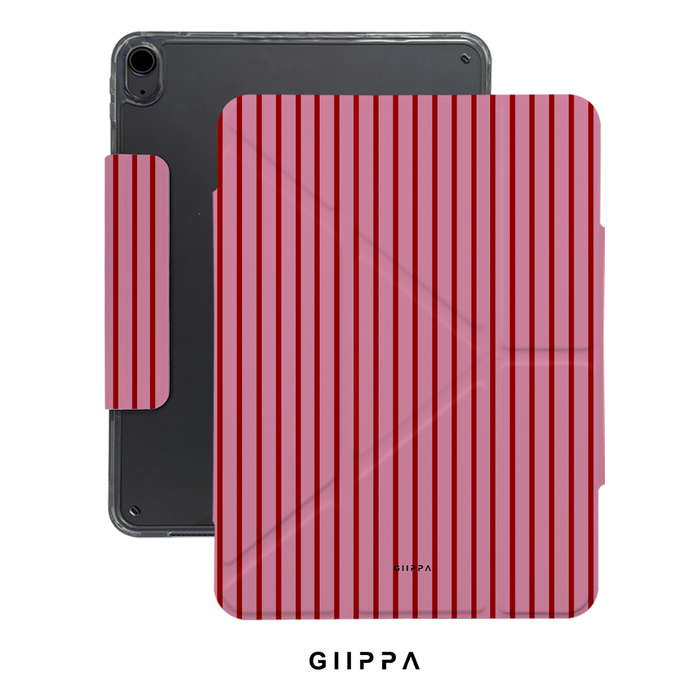 GIIPPA YARA FOLD Detachable Magnetic iPad Case Patterned Moments Vintage Love Blush Nude Burgundy Thin Vertical Stripe Dual Pull Buckle Split Magnetic Protective Cover For All iPad Generations