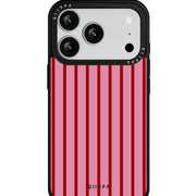 GIIPPA Matte Pink Burgundy Thin Vertical Stripes Shockproof Phone Case For iPhone 11/11 Pro/11 Pro Max/12 Pro Max/13 Pro/13 Pro Max/14 Plus/14 Pro/14 Pro Max/15/15 Plus/15 Pro/15 Pro Max/16/16 Plus/16 Pro/16 Pro Max/16E/17/17 Air/17 Pro/17 Pro Max
