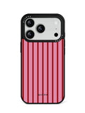 GIIPPA Matte Pink Burgundy Thin Vertical Stripes Shockproof Phone Case For iPhone 11/11 Pro/11 Pro Max/12 Pro Max/13 Pro/13 Pro Max/14 Plus/14 Pro/14 Pro Max/15/15 Plus/15 Pro/15 Pro Max/16/16 Plus/16 Pro/16 Pro Max/16E/17/17 Air/17 Pro/17 Pro Max