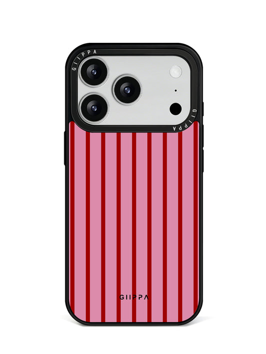 GIIPPA Matte Pink Burgundy Thin Vertical Stripes Shockproof Phone Case For iPhone 11/11 Pro/11 Pro Max/12 Pro Max/13 Pro/13 Pro Max/14 Plus/14 Pro/14 Pro Max/15/15 Plus/15 Pro/15 Pro Max/16/16 Plus/16 Pro/16 Pro Max/16E/17/17 Air/17 Pro/17 Pro Max
