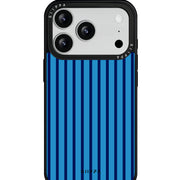 GIIPPA Matte Klein Blue Navy Thin Vertical Stripes Shockproof Phone Case For iPhone 11/11 Pro/11 Pro Max/12 Pro Max/13 Pro/13 Pro Max/14 Plus/14 Pro/14 Pro Max/15/15 Plus/15 Pro/15 Pro Max/16/16 Plus/16 Pro/16 Pro Max/16E/17/17 Air/17 Pro/17 Pro Max